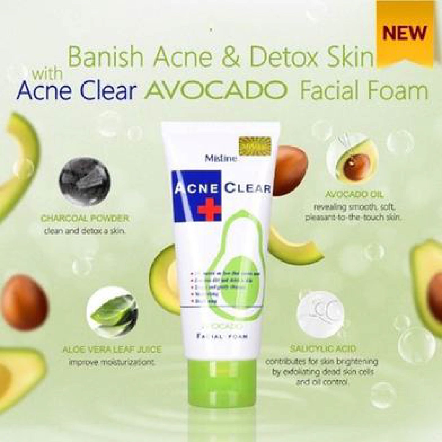 Mistine Acne Clear Avocado Facial Foam