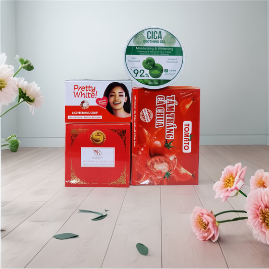 VIP Body Cream + Pretty White Soap + Tomato Tam Trang Ca Chua - TOMATO Bleach Combo with GIFT!